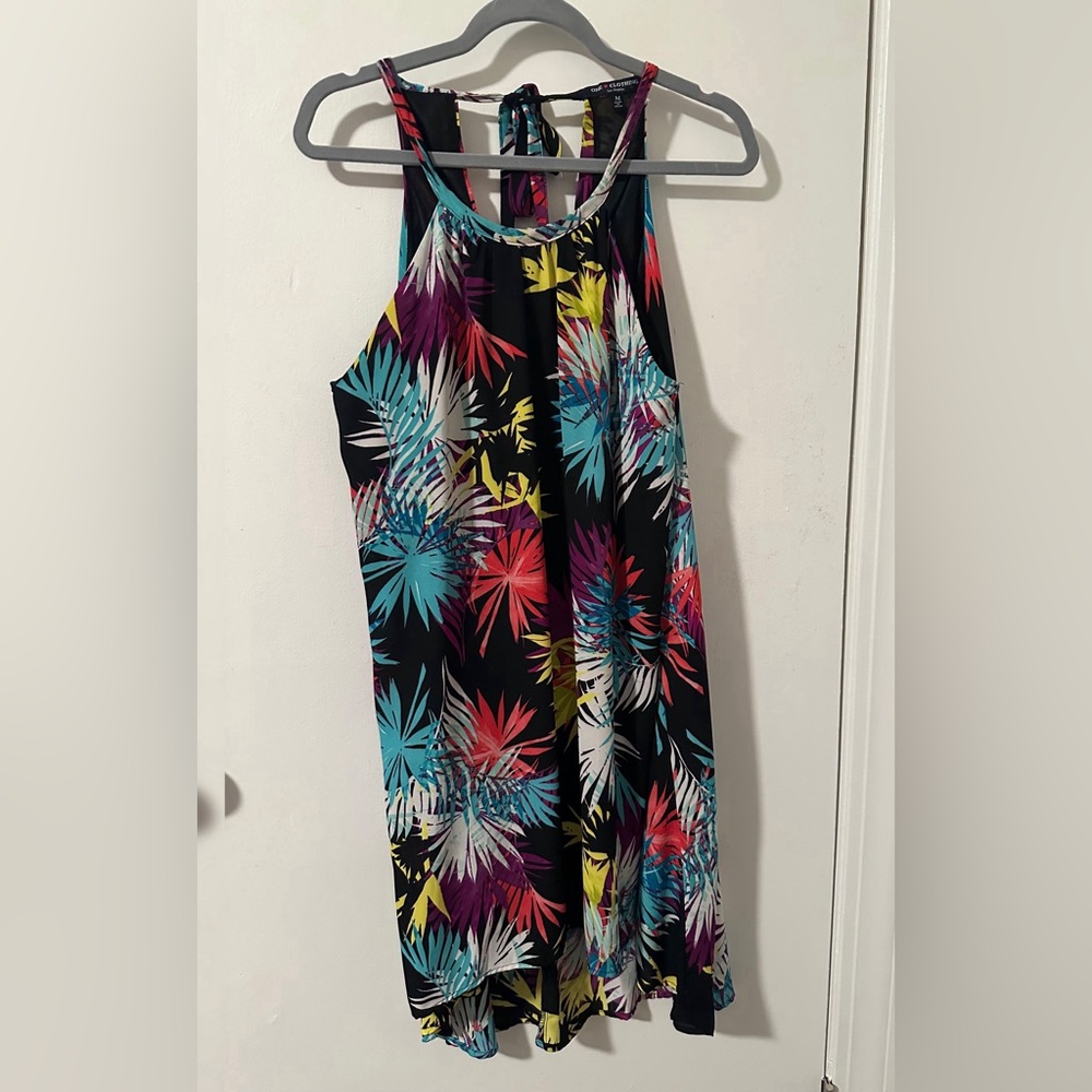 Tropical Print Sleeveless Dress